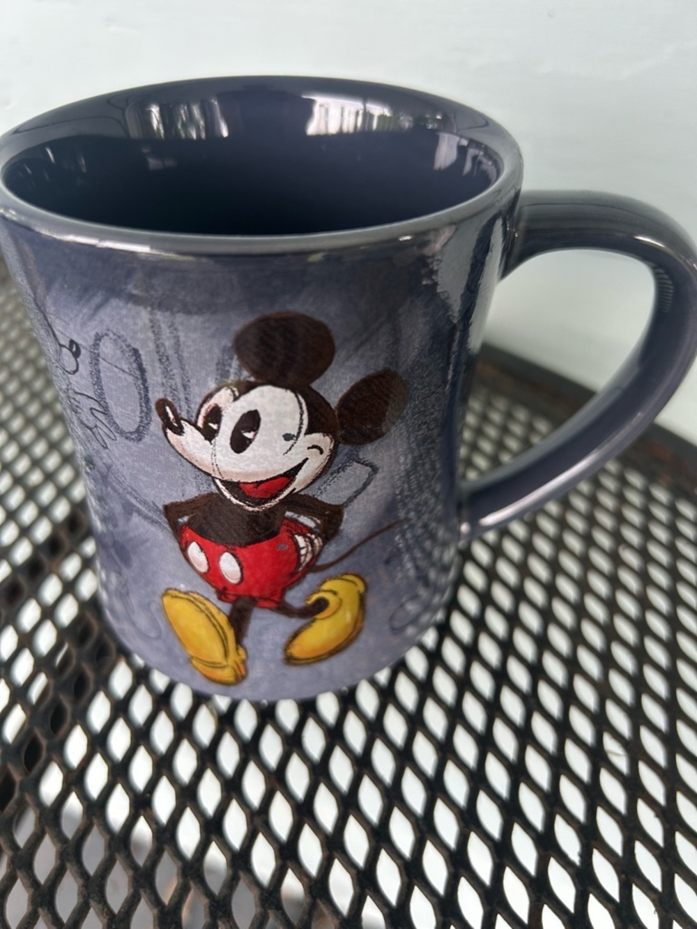 Walt Disney World 3D Mickey Mouse  Blue Cermaic Coffee Mug Souvenir Embossed